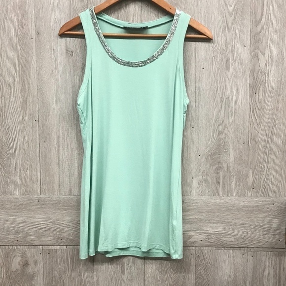 The Limited Sequin Detail Mint Tank Top BB399 - Picture 2 of 5